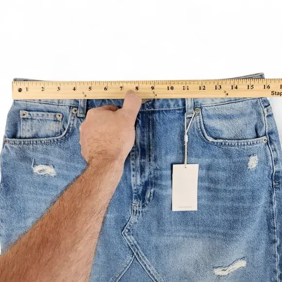 Rails Denim Mini Skirt Women's 31 Blue Laurel Marina Distressed High-Rise - Picture 8 of 11